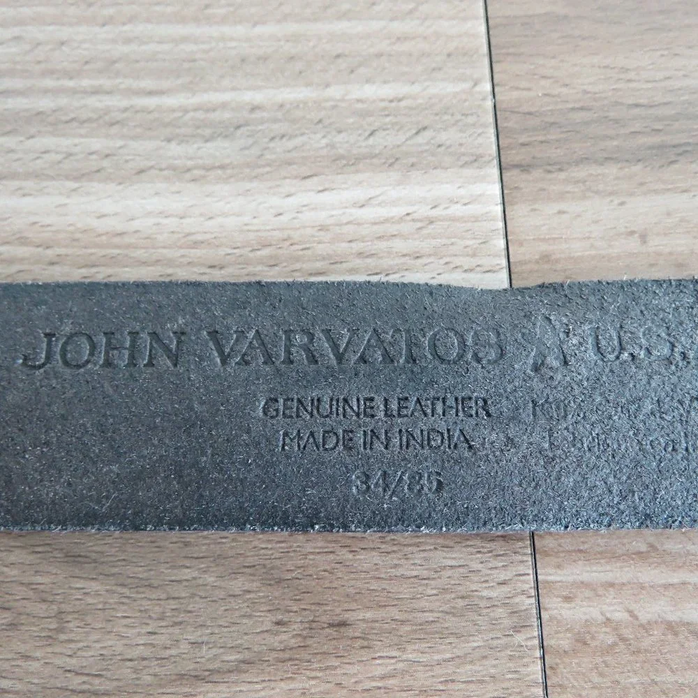 JOHN VARVATOS Men's Studded Brown Leather Belt - Size 34/85 - Picture 10 of 10